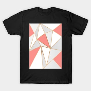 Coral, Grey & Gold Geo T-Shirt